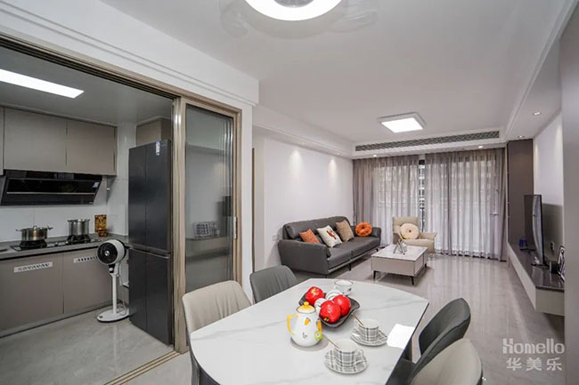 118㎡簡約三居，合理給軟硬裝做減法，打造通透與舒適的戶型